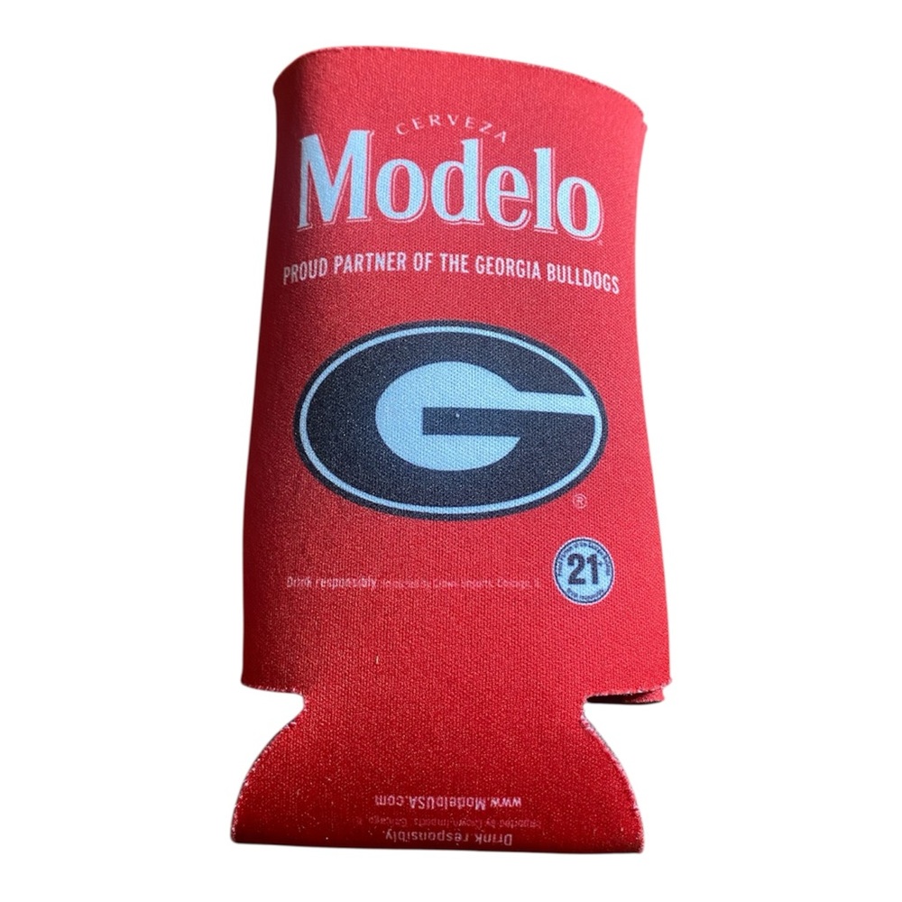 RARE GEORGIA BULLDOGS/MODELO SLIM CAN COOLER COOZIE HOLDER